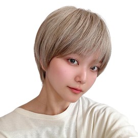 Aquadoll wg316ABG Wig, Short, Full Wig, Pudding, Black Hair, Silver Boysh, Men's Costume, Short Hair, One Size Fits Most, Ash Beige