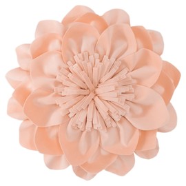 OiseauVoler Decorative Throw Pillow 3D Flower Round Pillow Accent Handmade Cushion with Insert for Couch Bed Home Decor 14 Inch Peach Pink