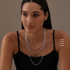 LeCalla Solid 925 Sterling Silver Italian 2 MM Diamond-Cut Twisted Braided Rope Chain Necklace for Men and Women 20 Inches