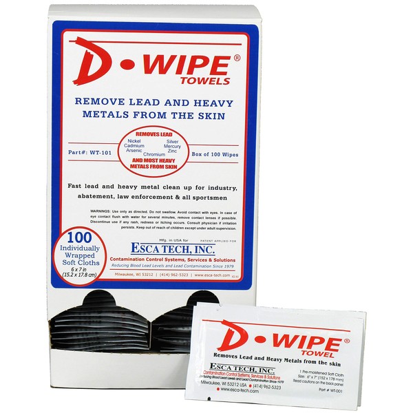 D-Wipe Towels by D-Lead, Dispenser with 100 Individually Wrapped Towels