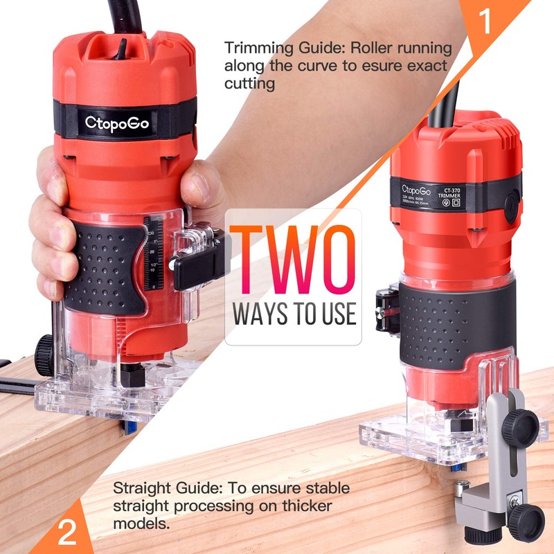 Compact Palm Router Tool, 800W Hand Wood Trimmer Router with