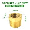 TAISHER 10PCS Brass Reducer Hex Bushing Threaded Pipe Fitting 3/8"