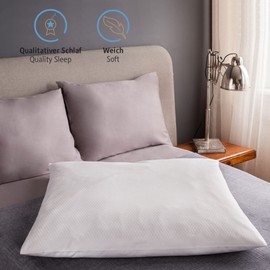Komfortec Waterproof Cushion Cover 80 x 80 cm Set of 2 with Zip, Breathable, Hypoallergenic Pillowcases 80 x 80 cm, Anti-Mite, 2 Pieces Pillow Protectors 80 x 80 cm, White