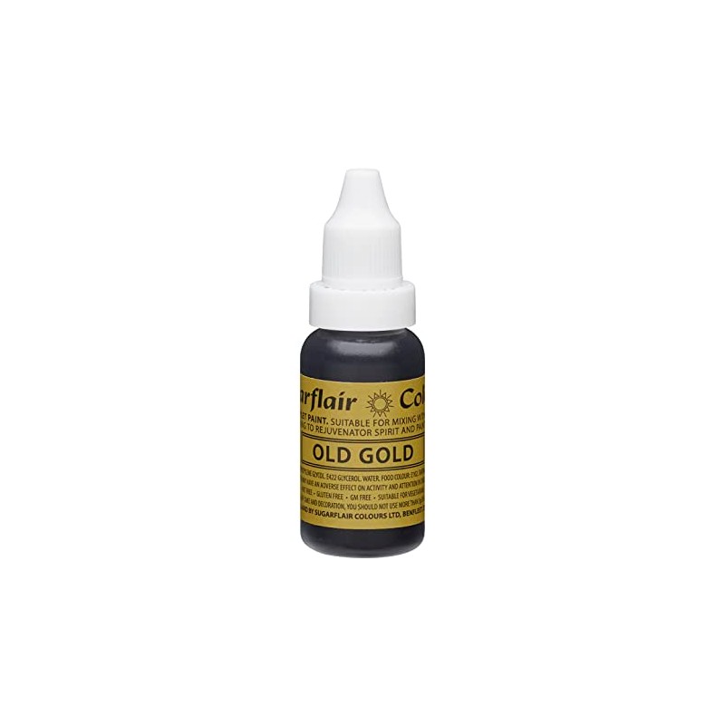 Sugarflair Sugartint Droplet Paint (Liquid) Colour - Old Gold 14ml