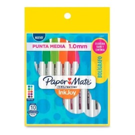 Pluma Lapicero Paper Mate Kilométrico Punta Media 10 Piezas Exterior                                                                                  
