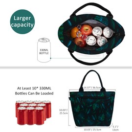 Gloppie Lunch Bag Women - Leakproof Insulated Lunch Tote Water-Resistant Adults Lunch Bags | Thermal Reusable Meal Prep Cooler Bag Stylish Plantain Leaf