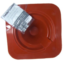 #3 (1/4" to 5") DEKTITE Square Base Combo Pipe Flashing Boot: RED High Temp Silicone Square Base Flexible Pipe Flashing Dektite (DC203REC)