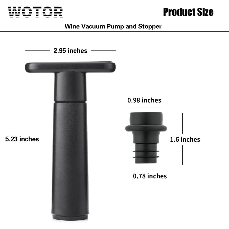 WOTOR Wine Saver Vacuum Pump with 20 Stoppers, Wine Stopper
