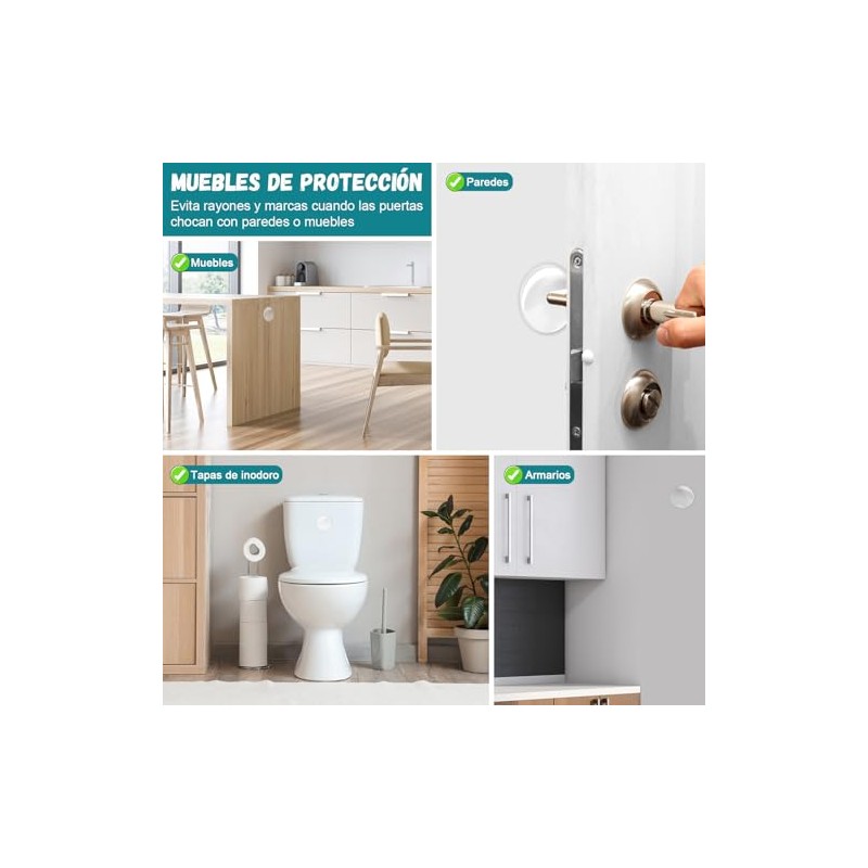 Tope para Puerta, 6 PCS Protector de Pared de Silicona,