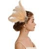 changyexi Champagne Feather headband Flapper Headpiece - Rhinestone Accent 1920s Hair Accessory, Great Gatsby Inspired