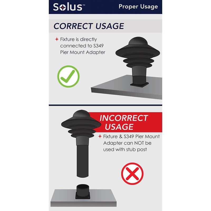 Solus S349 Pier Mount Adapter for 3" Post Top Light