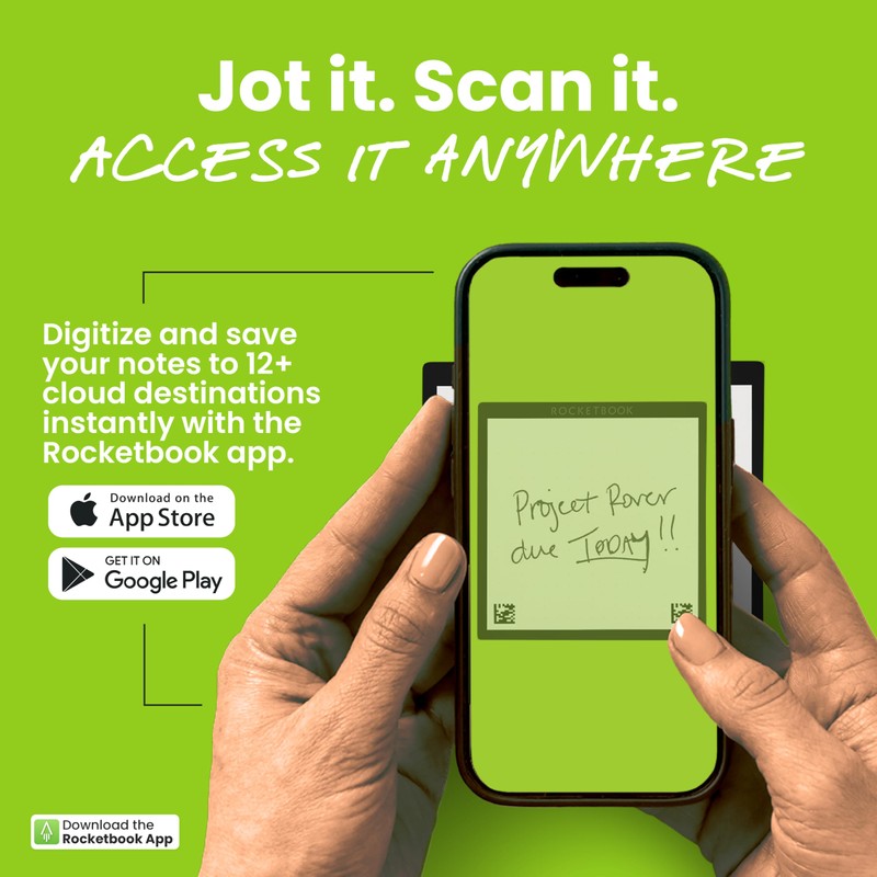 Rocketbook Reusable Sticky Notes Starter Pack, Restick and Reorganize Memo