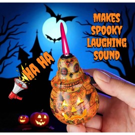 NIVEK 3D Hallowen Pumpkin Lighters, Holiday Lighters, Cool Novelty Lighter, Pink Flame, Funny Witch, Flashing Lights (Black Hat Witch)