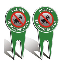 2 Pack No Poop Dog Signs Please Be Respectful Signs, Rust Free Aluminum, Easy Mounting Outdoor Use, Waterproof and Durable Ink