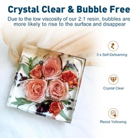 Teexpert Deep Pour Epoxy Resin, 51oz Epoxy Resin Kit for 2-4" Pour Depths, Crystal Clear & High Gloss, Bubble-Free Casting Resin for Flower Preservation, River Tables and Mold Crafts - 2:1 Mix Ratio