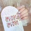 Pink White Press on Nails Medium Coffin Fake Nails with