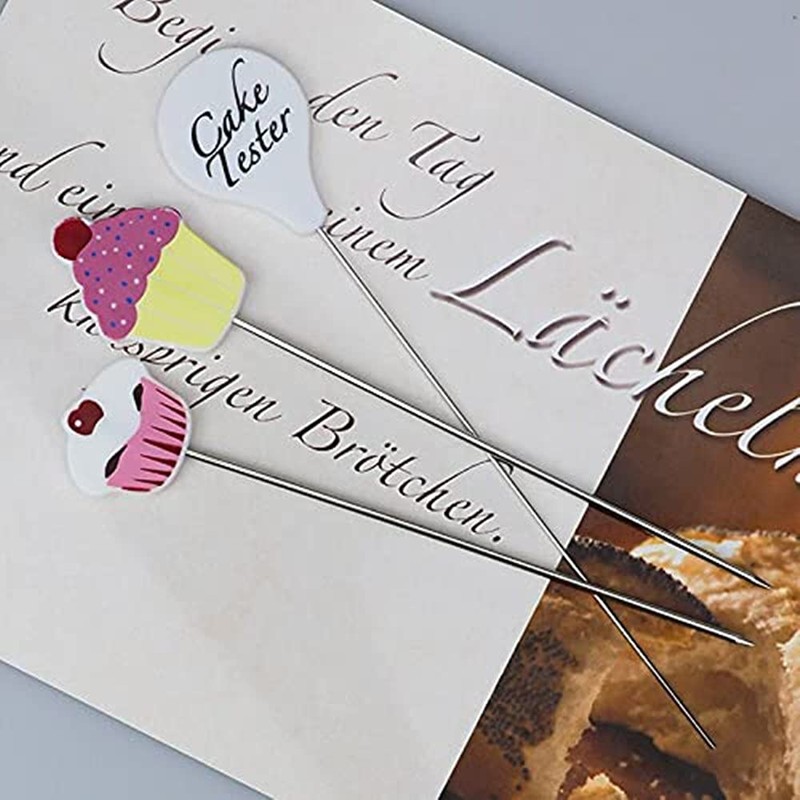 Cake Tester,3 PCS Stainless Steel Cake Skewers Cake Testing Needles