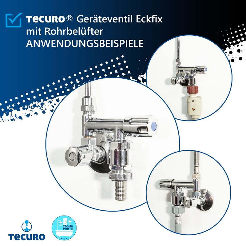 tecuro - Eckfix Accessory Valve with Pipe Aerator, Washing Machine