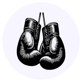 24 x 40mm Round 'Boxing Gloves' Stickers (SK00071890)