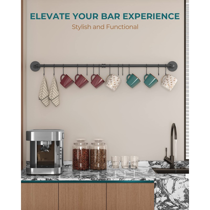 OROPY 38 inch Pot Bar Rack Wall Mounted Detachable Pans