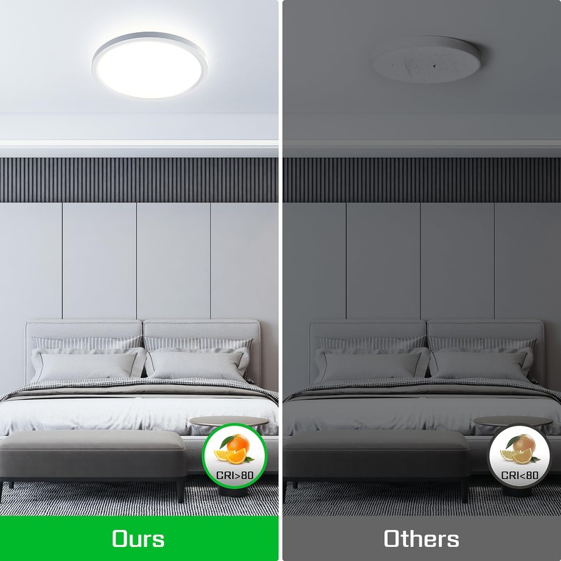 OTREN Ceiling Light LED Ceiling Light Flat IP44 Modern 6500