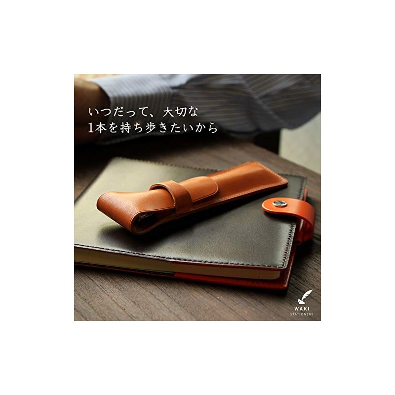 Japanese Stationery Original Genuine Leather, 1 Piece Pensith, Black, Black