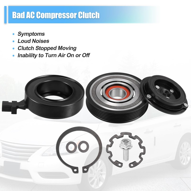 X AUTOHAUX 1 Set AC Compressor Clutch Kit Pulley Coil