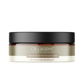 COLLAGENIC | Cápsulas Faciales con Colágeno | 60 Cápsulas de 500 mg c/u | Cuidado Nocturno | Suavidad y Humectación | Tecnología Twist Off | Aceite de Soya | Facil de usar | Aroma a Manzana Verde