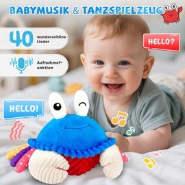 SAIMAND Crab Baby Toy 6 7 8 9 10 12 Months, Musical Crawling Toy, Crawling Crab Tummy Time Toy, Baby Toy from 1 2 Years, Girls, Boys, Gift for Newborn Boys and Girls