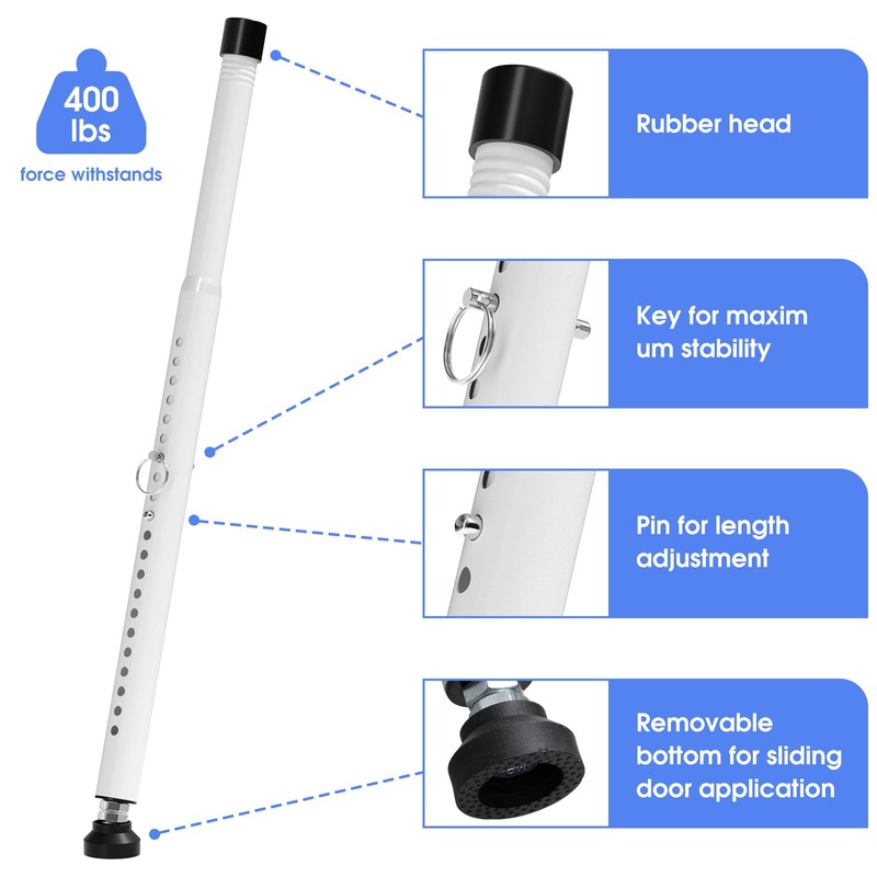 Sliding Door Security Bar,2Pcs 16 to 51 Inch Inside Sliding