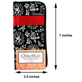 ChiaoGoo Knitting Needles Twist Lace Double Point DPN Sock Needle Set Bundle with 1 Black Project Bag 6600