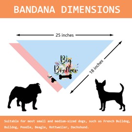 2 Packs Gender Reveal Gifts Big Sister Big Brother Bone Dog Bandana Pregnancy Announcement Photo Props Dog Scarf Accessories Cool Gender Reveal Ideas for Large Medium Small Dog