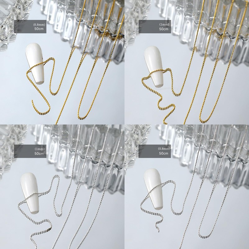 4pcs nail ball chain nail chain gold nail parts chain