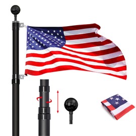 WeValor 20FT Telescoping Flag Pole Kit, 14 Gauge Heavy Duty In Ground Telescopic Flag Poles with 3x5 American Flag, Outdoor Old Glory Flagpole Kits for Outside, Yard, Residential or Commercial