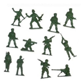 Bag of 50 Traditional Green Plastic Toy Soldiers for Army Military War Games