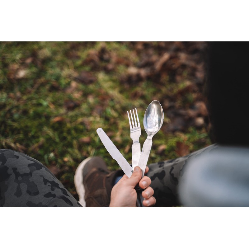 German cutlery set 4 pieces Eating utensils military style spoon