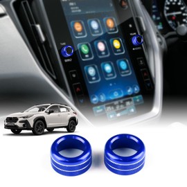 KUNGKIC for 2023 2024 2025 Subaru Crosstrek Audio Volume Tune Knob Button Cover Sport Style Interior Decorated Aluminum Alloy Knob Ring Covers Accessories