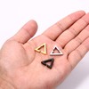 Flongo Without Hole Creolon Triangle Earrings Silver Gold Black Ear