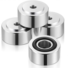 Facmogu 4PCS Silver Aluminum Alloy Speaker Isolation Feet, Turntable Isolation Pad for Reduce Vibration & Resonance, Speaker Spike Pads with Non-Slip Rubber Ring for Amplifier HiFi Devices Recorder CD