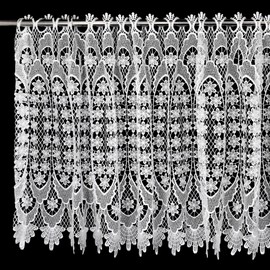 Molaxhome White Lace Window Valances 59inch,Rod Pocket Curtain Sheer Valance, for Home Kitchen Decor Window Treatments 681 W59xL24