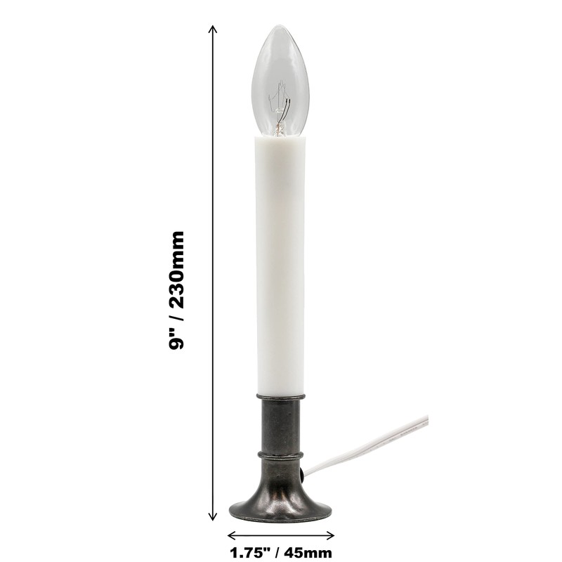 Creative Hobbies Electric Window Candle Lamp with Pewter Plated Base,