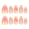 Uñas postizas francesas con flores 3D - Uñas postizas cortas