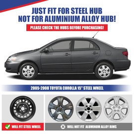 AUTOWIKI 15" Silver Hubcaps Wheel Covers fits Toyota Corolla 2005-2008, 15 Inch Hubcaps Set of 4 for 05-08 Corolla 15 inch Steel Wheels Rim Cover Replacement