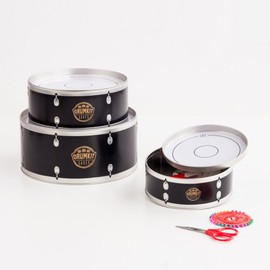 SUCK UK SUCK UK Drumset tins, Black/Ivory