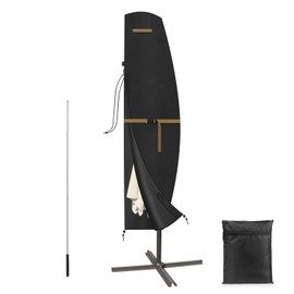 VANSHEIM Protective Cover Parasol Cover Parasol 3 m Cantilever Parasol Cover Weatherproof with Rod Parasol Protective Covers up to 300 cm Parasol Cover Waterproof Umbrella Protection 220 x 45 / 70 /