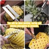 4 Stück Edelstahl V-Form Ananas-Samen-Entferner, Ananas-Augenschäler, Ananasschneider, Mango Schneider mit