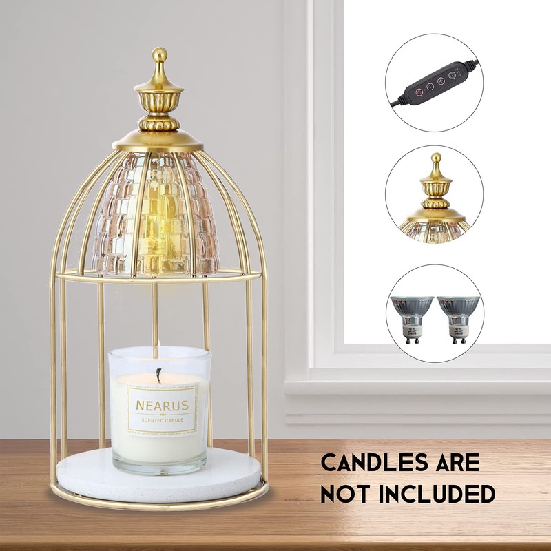 NEARUS Candle Warmer Lamp, Auto Shut Off and Brightness Heat
