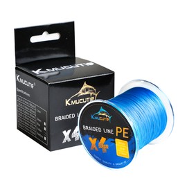 Kmucutie - Sedal de pesca trenzada de 4 hebras de 9 kg a 36 kg Superline resistente a la abrasión, líneas trenzadas superfuertes de alto rendimiento (azul, 20 BL/0,14 mm/300 yardas)