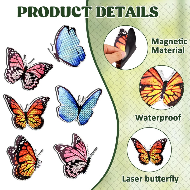 12Pcs Screen Door Magnets,Butterfly/Hummingbird Magnet Sticker for Keep Pet People