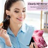 DIGTIALL Pink Flowers Folding Travel Mirror Vanity Mirror PU Leather